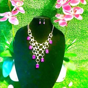 Purple & Gold Necklace set